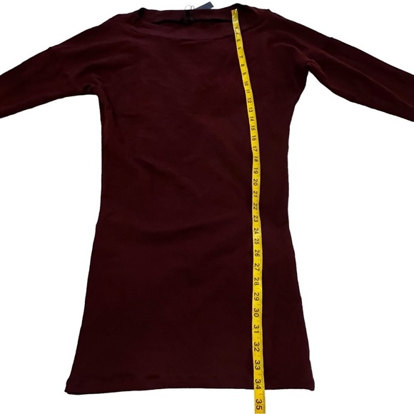 NEW Indah Body Baby Ruth Boatneck Mini Dress in Port Size 1 US Small Burgundy - Picture 6 of 15